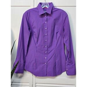 Women’s Hawes & Curtis Shirt Size UK 12 Fitted PINK Purple Excellent Condition